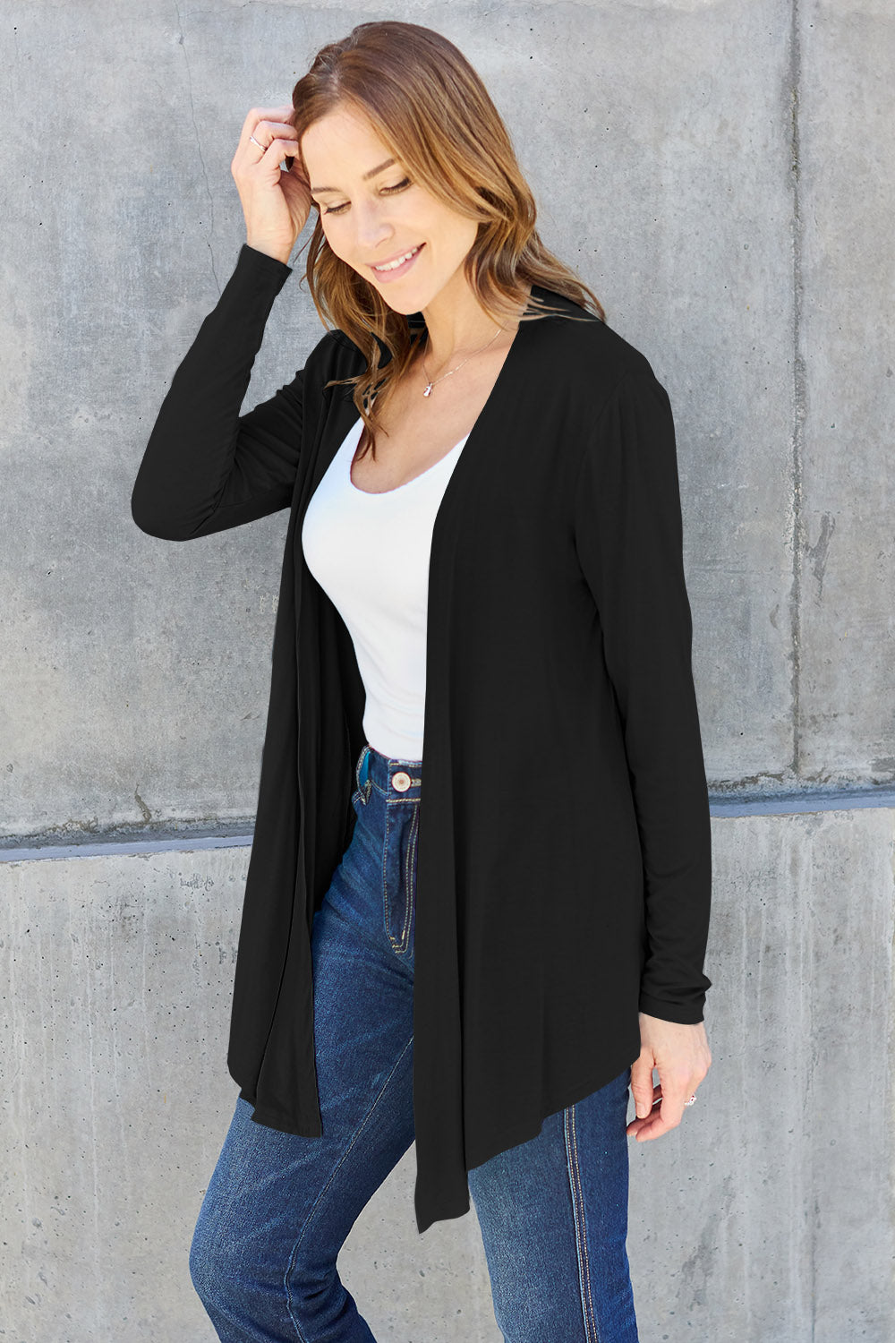 Open Front Long Sleeve Cardigan - Eclectage