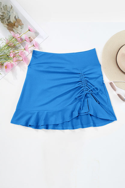 Ruched Elastic Waist Swim Skirt - Eclectage