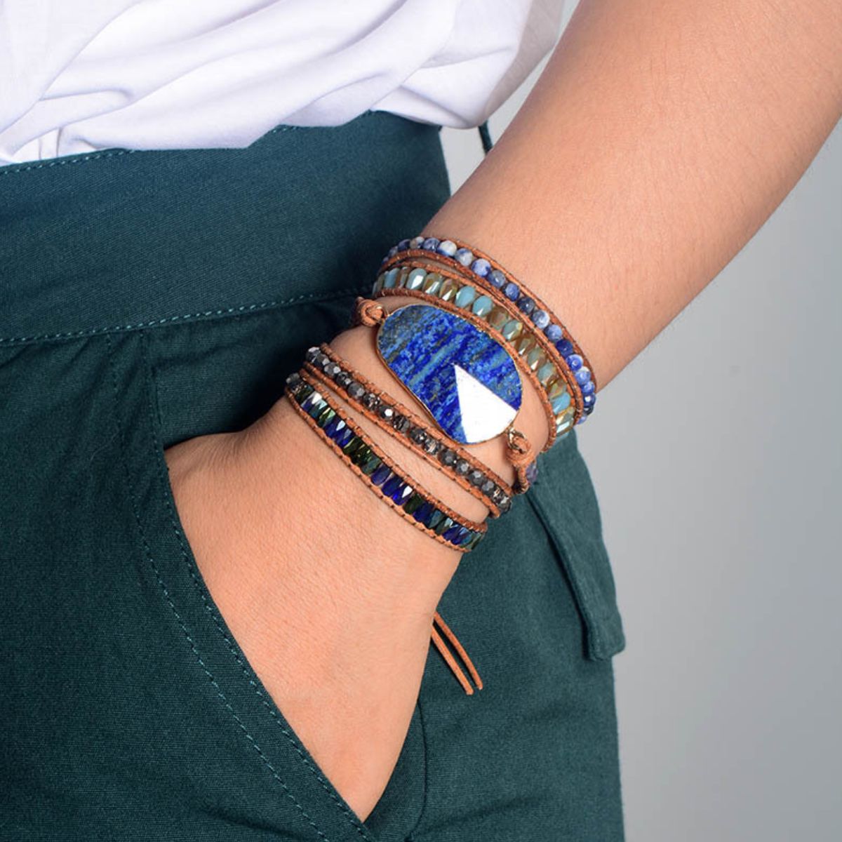 Lapis Lazuli Layered Bracelet - Eclectage