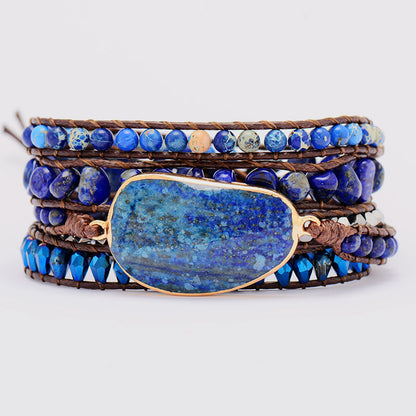 Lapis & Bead Braided Bracelet - Eclectage