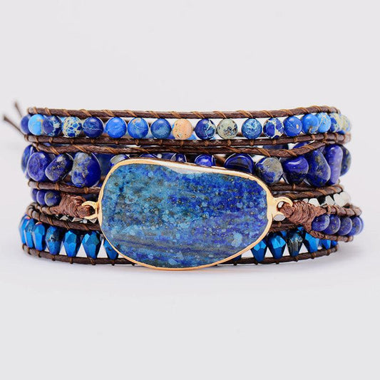 Lapis & Bead Braided Bracelet - Eclectage