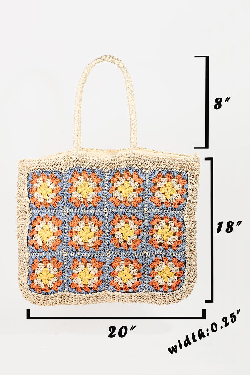 Flower Braided Tote Bag - Eclectage