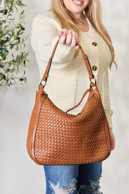 Weaved Vegan Leather Handbag - Eclectage