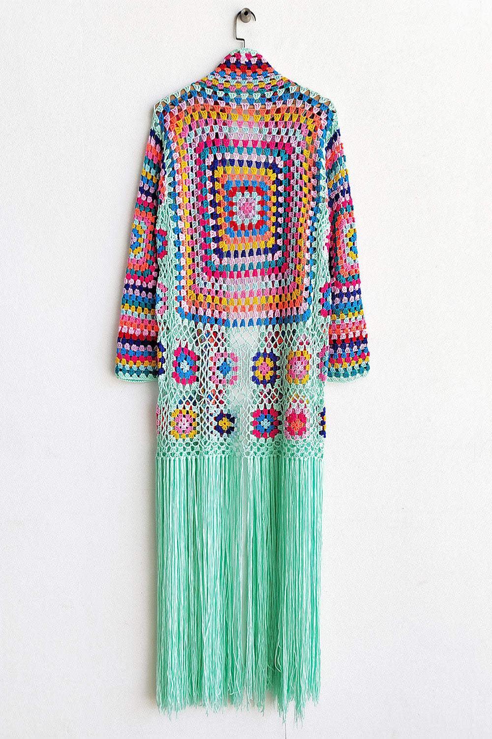 Fringe Tied Long Sleeve Cardigan - Eclectage