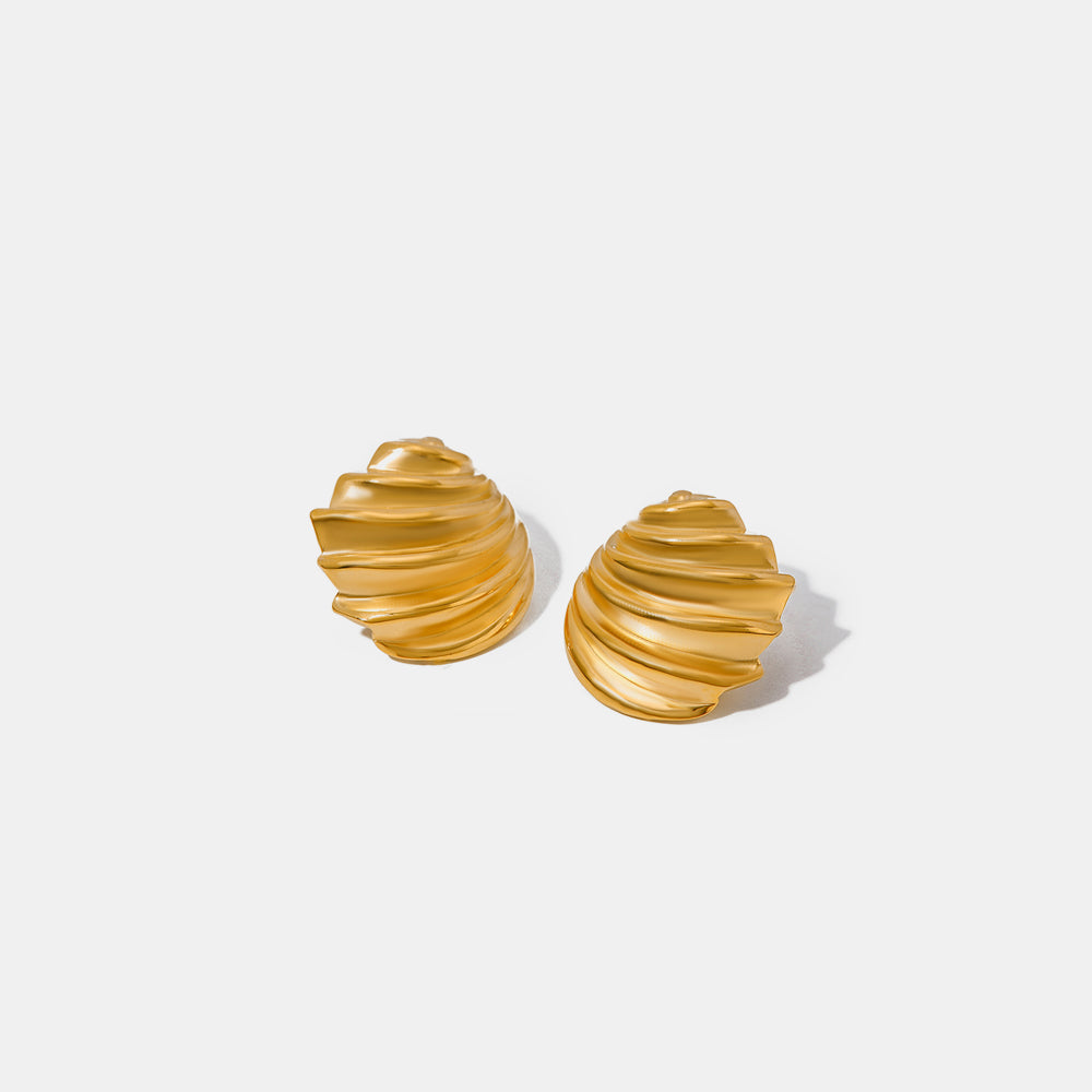 Shell Shape Stainless Steel Stud Earrings - Eclectage