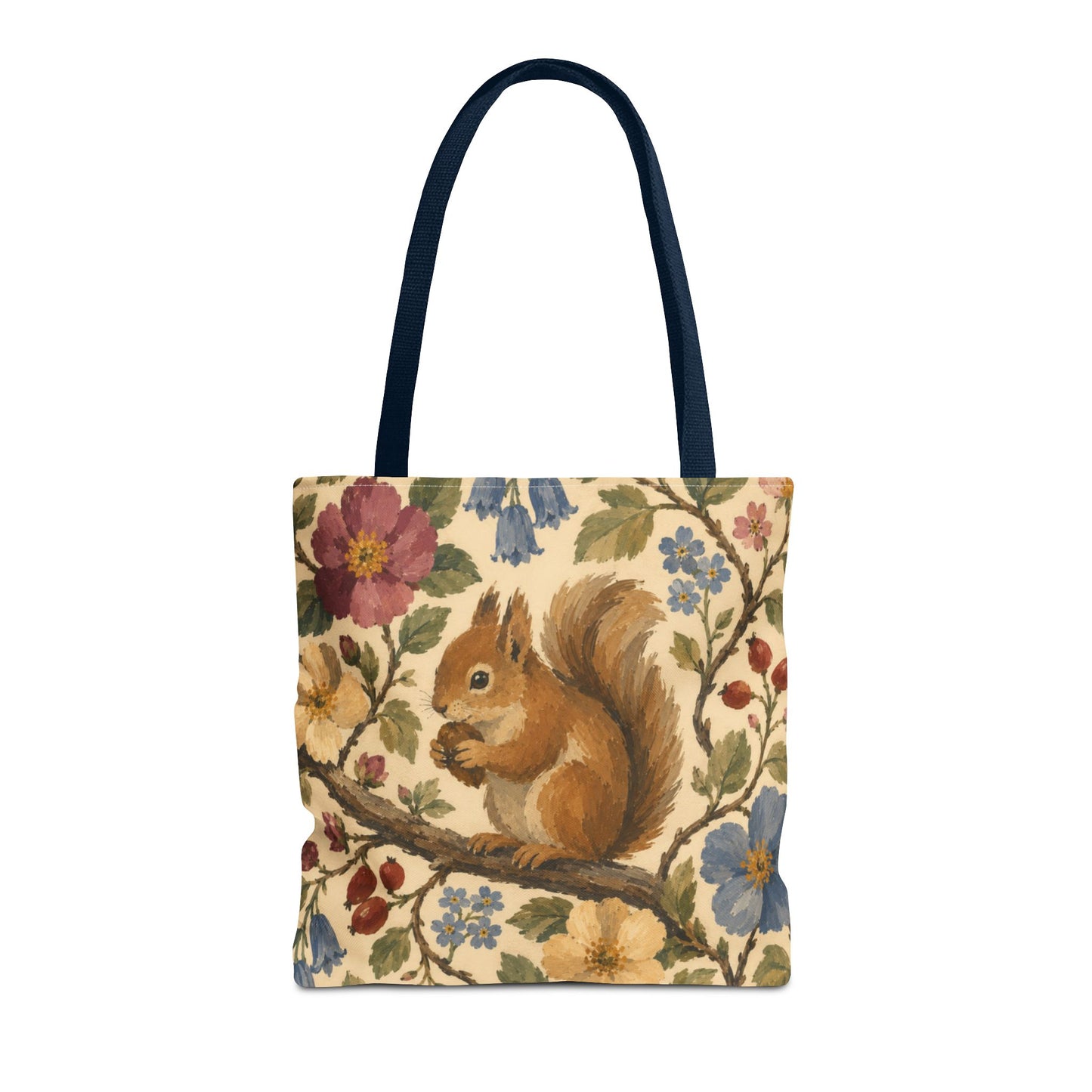 Floral Squirrel Tote Bag