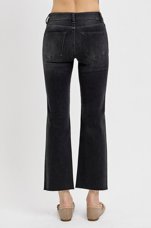 RISEN Tummy Control Mid Rise Crop Straight Jeans - Eclectage