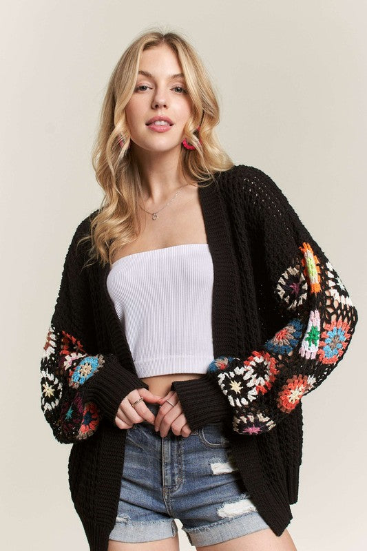 Black Crochet Cardigan - Eclectage