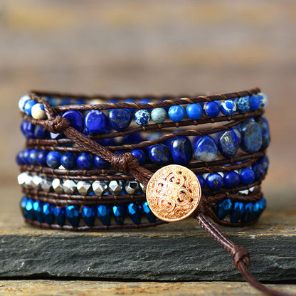 Lapis & Bead Braided Bracelet - Eclectage