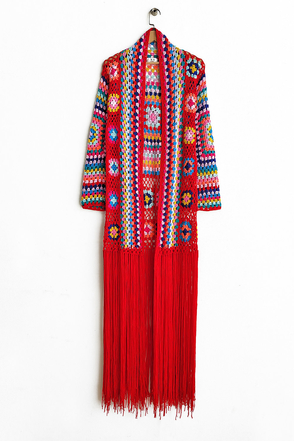 Fringe Tied Long Sleeve Cardigan - Eclectage