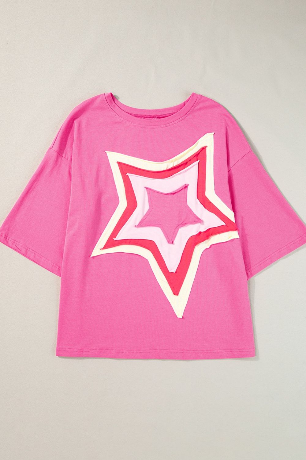 Block Star Patched Oversized T-Shirt - Eclectage