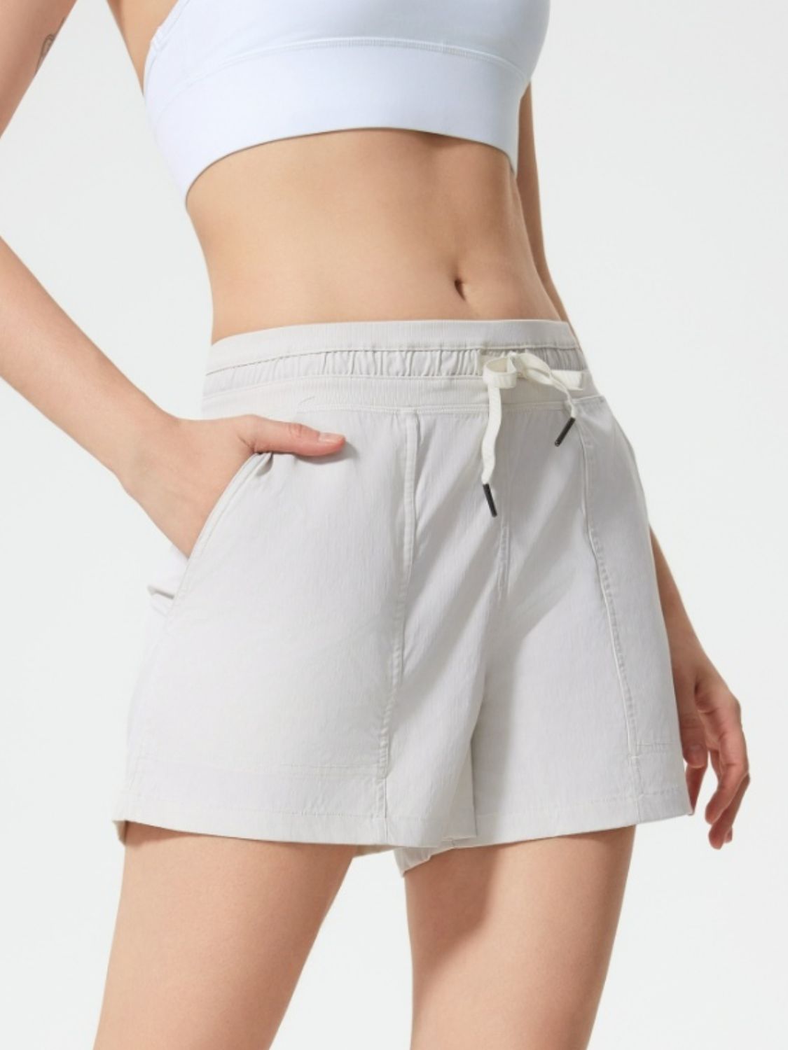 Drawstring Active Shorts with Pockets - Eclectage