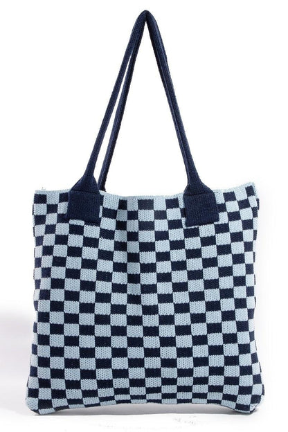 Checkered Pattern Tote Bag - Eclectage