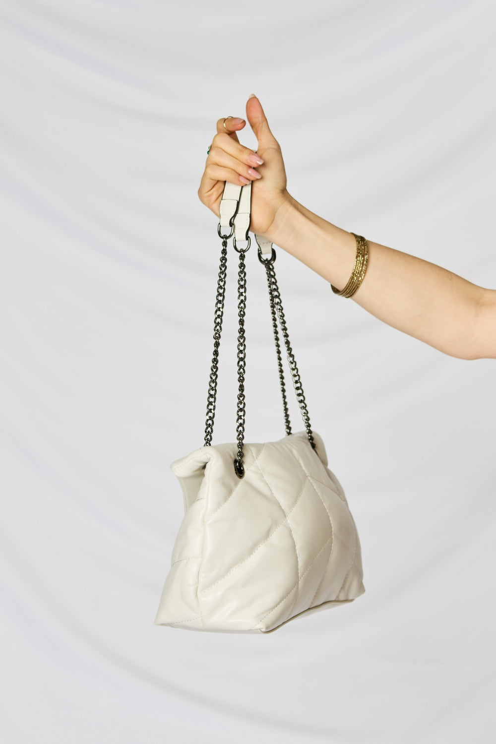 Faux Leather Chain Handbag - Eclectage