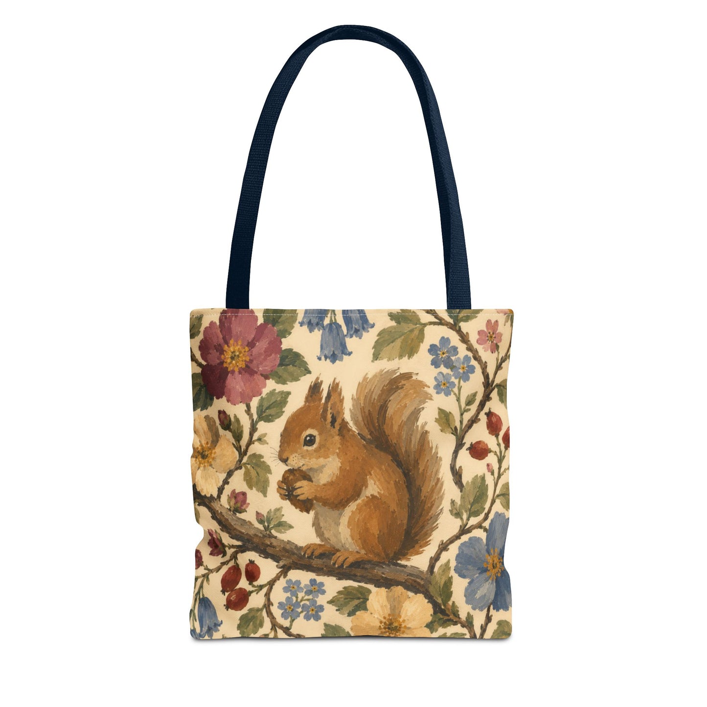 Floral Squirrel Tote Bag