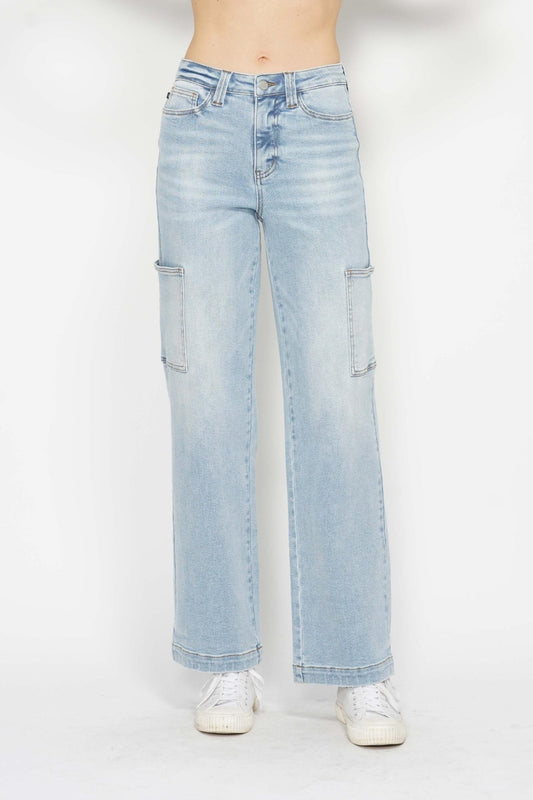 High Waist Straight Cargo Jeans - Eclectage