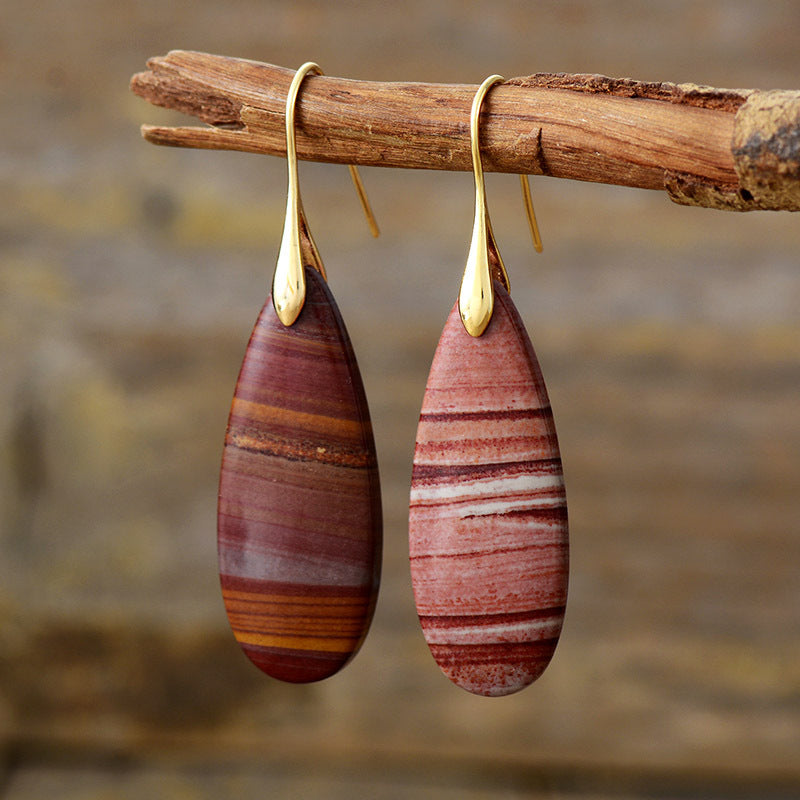 Natural Stone Waterdrop Shape Earrings - Eclectage