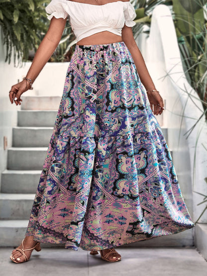 Printed Violet Maxi Skirt