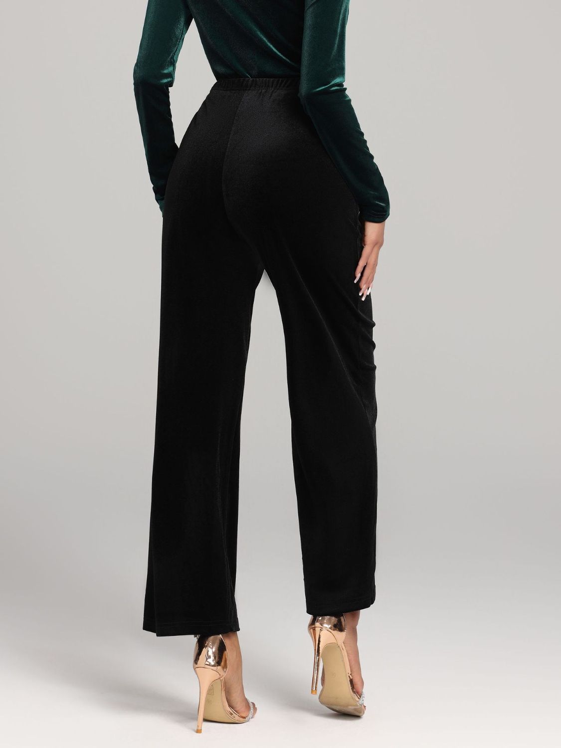 Black High Waist Wide Leg Pants - Eclectage