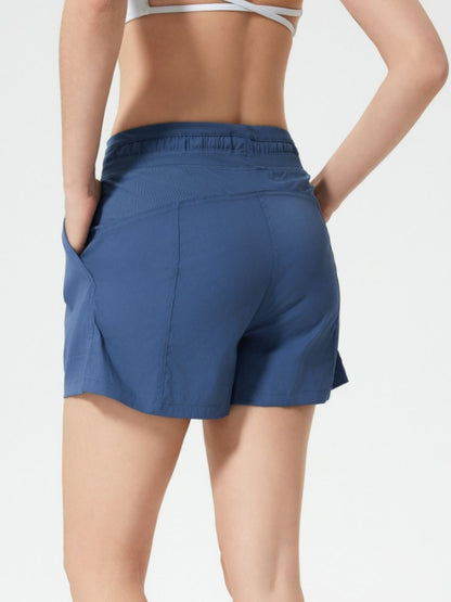 Drawstring Active Shorts with Pockets - Eclectage