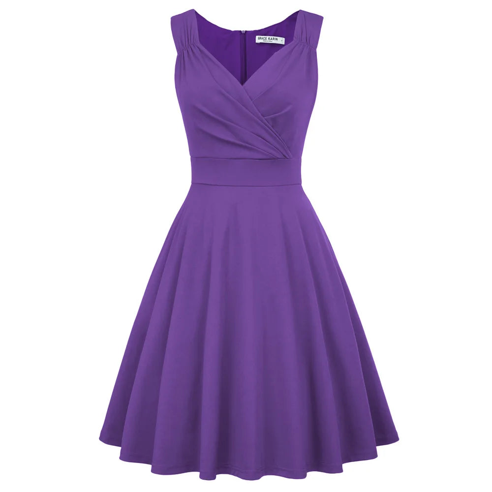 Sleeveless V Neck A-Line Evening Dress