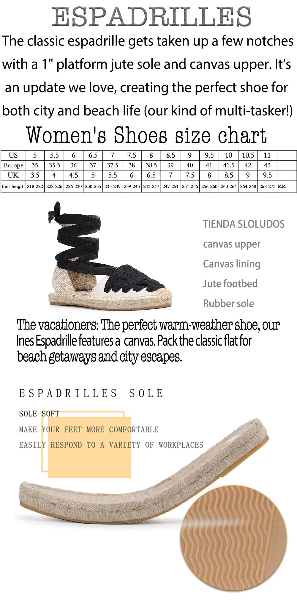 Lace-up Espadrille Sandals - Eclectage