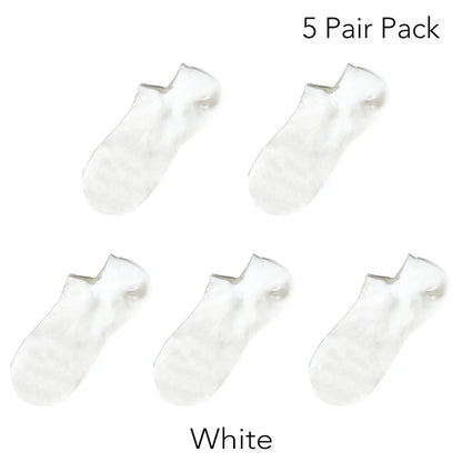 5 Pairs Women Real Silk Ankle Socks - Eclectage