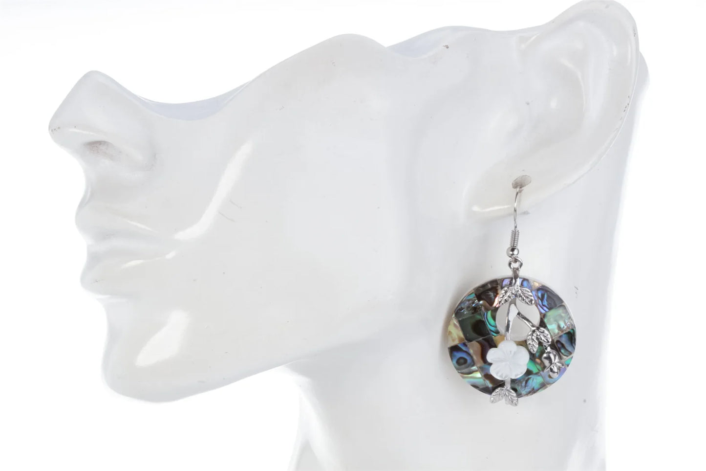 Natural Abalone Shell Flower Earrings