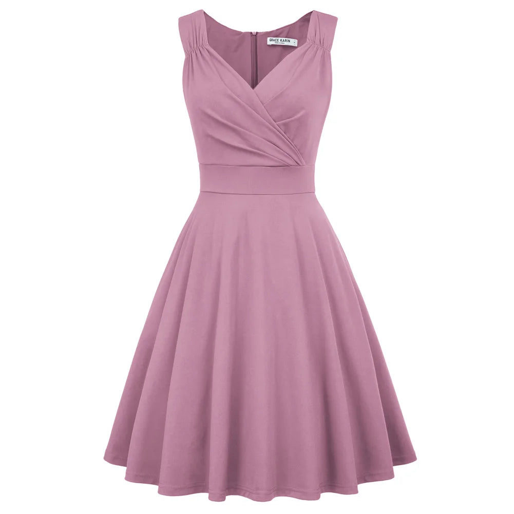 Sleeveless V Neck A-Line Evening Dress