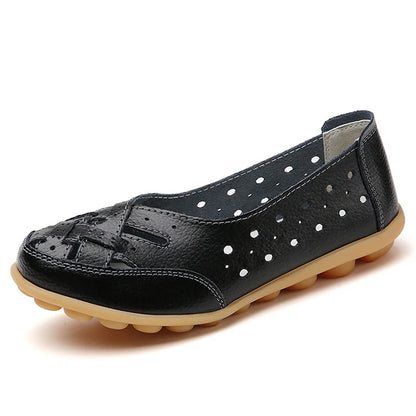 Faux Leather Rubber Soled Flats - Eclectage