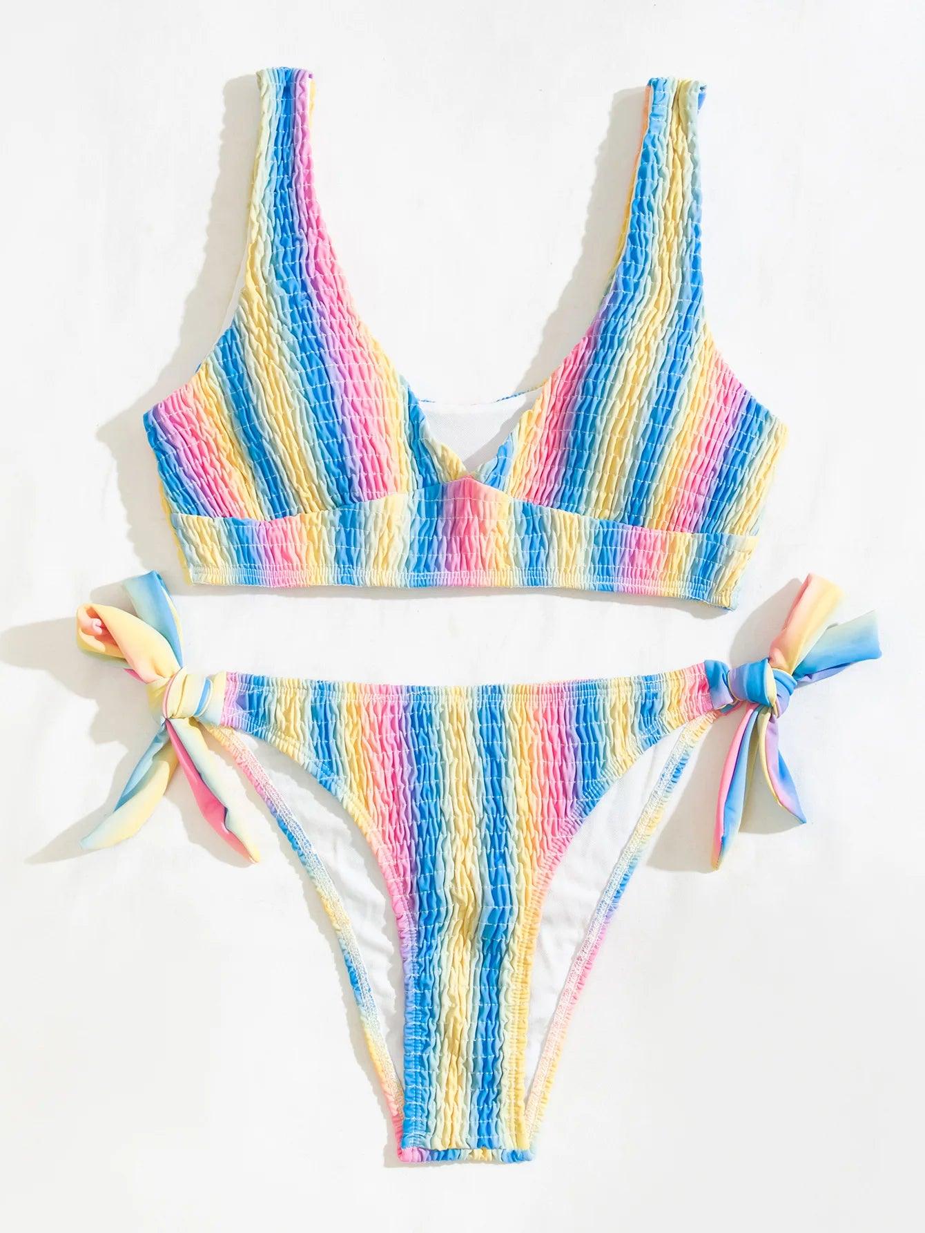 Rainbow Stripe Bikini - Eclectage