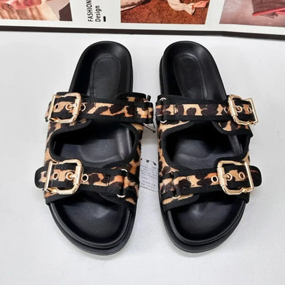 Leopard Print Casual Sandals