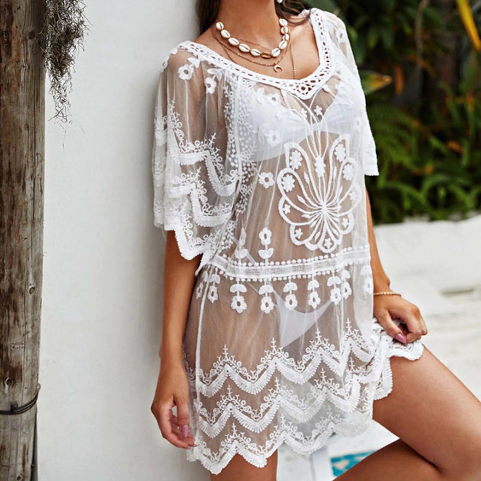 Lace Cover Up Dress - Eclectage