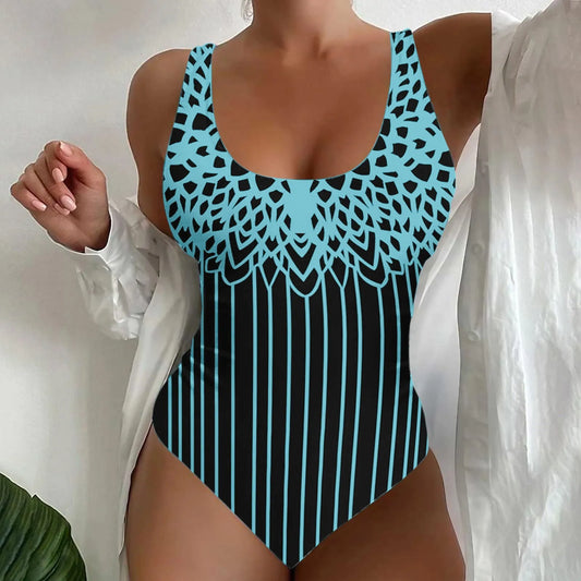 Striped & Patterned One Piece Swimsuit - Eclectage