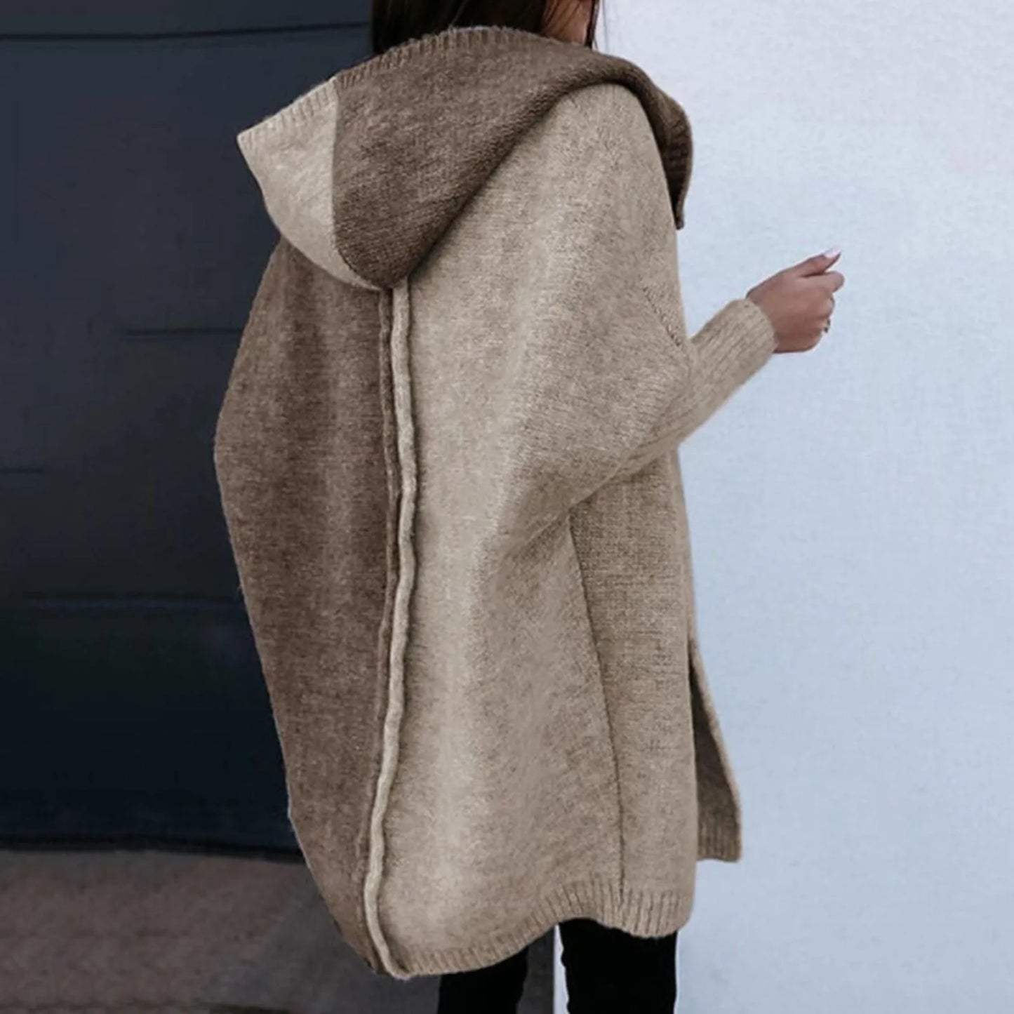Color Block Hoodie Cardigan