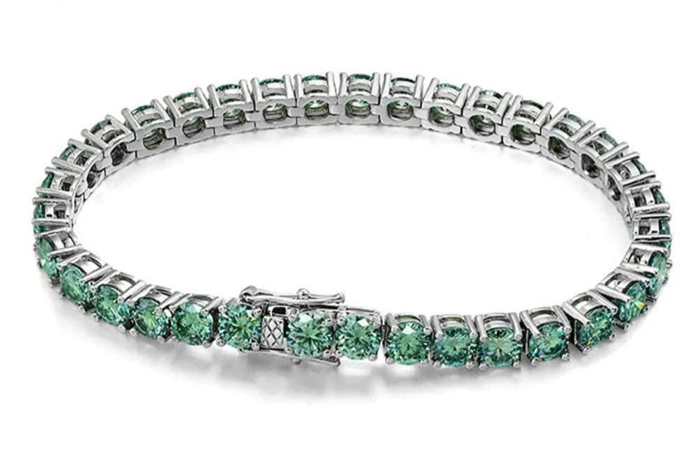 Green Moissanite Tennis Bracelet - Eclectage