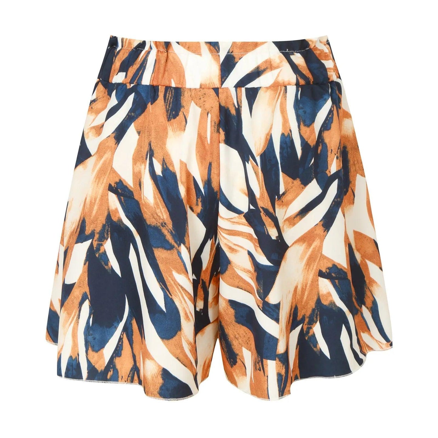 High Waist Drawstring Printed Shorts - Eclectage