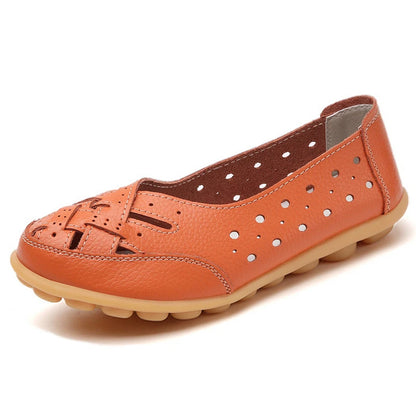 Faux Leather Rubber Soled Flats - Eclectage