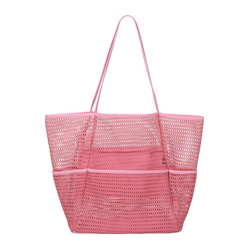 Multi Pockets Mesh Beach Bag - Eclectage