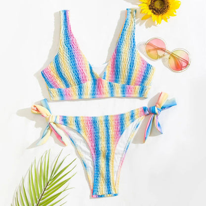 Rainbow Stripe Bikini - Eclectage