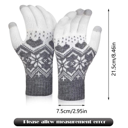 Warm Snowflake Heart Knitted Gloves - Eclectage