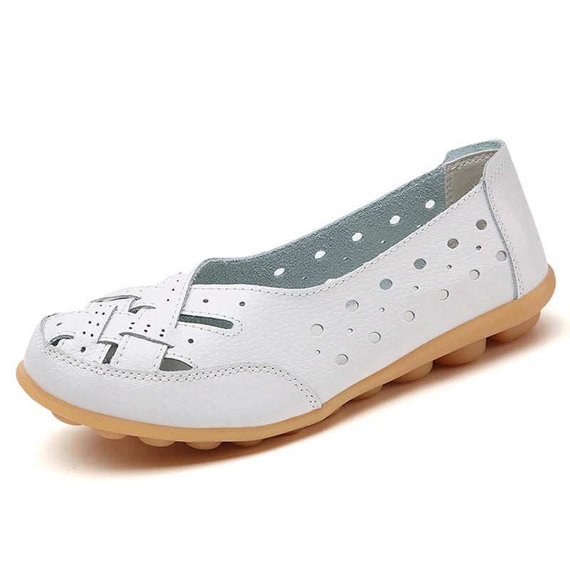 Faux Leather Rubber Soled Flats - Eclectage