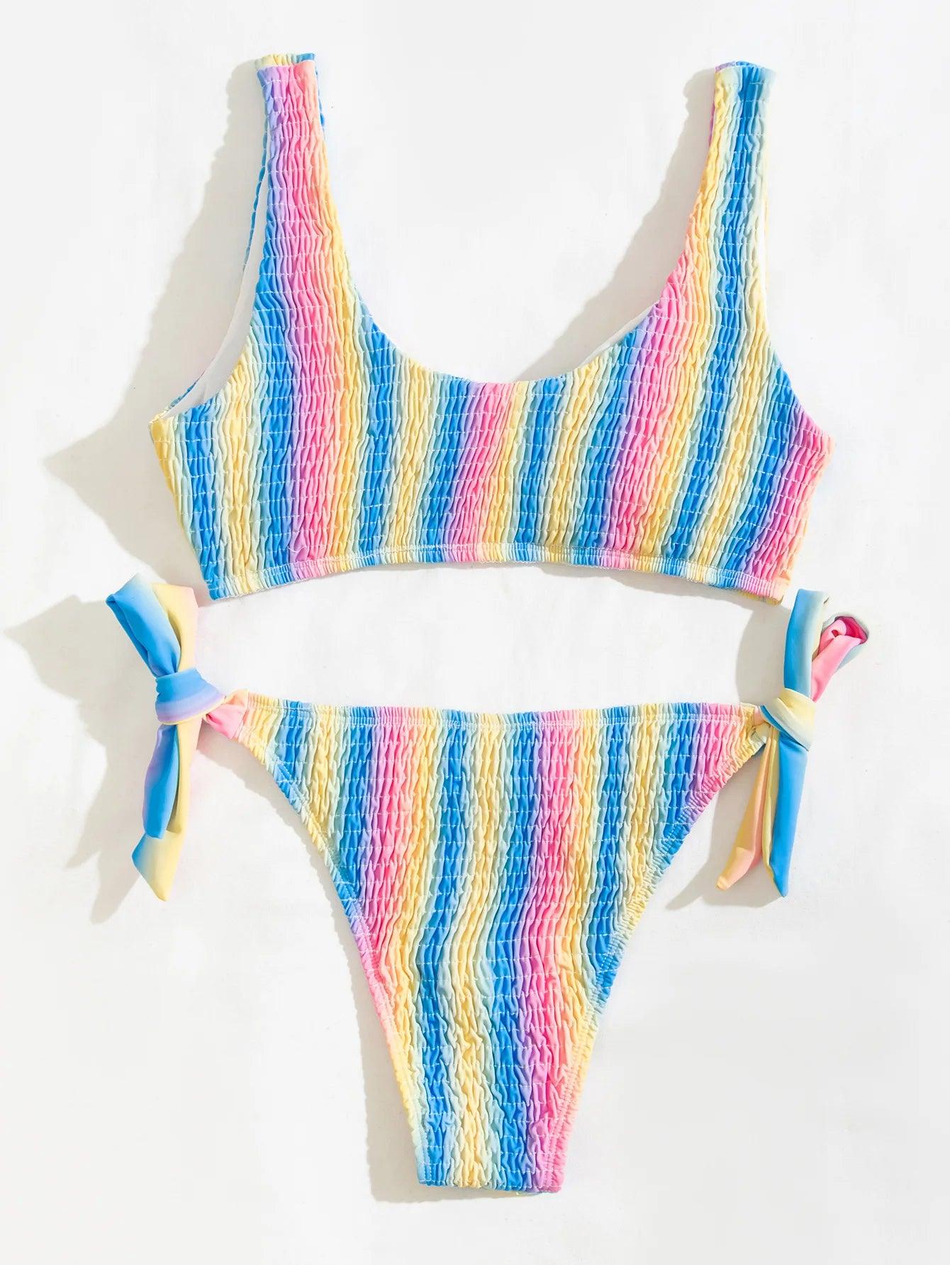 Rainbow Stripe Bikini - Eclectage