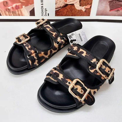 Leopard Print Casual Sandals