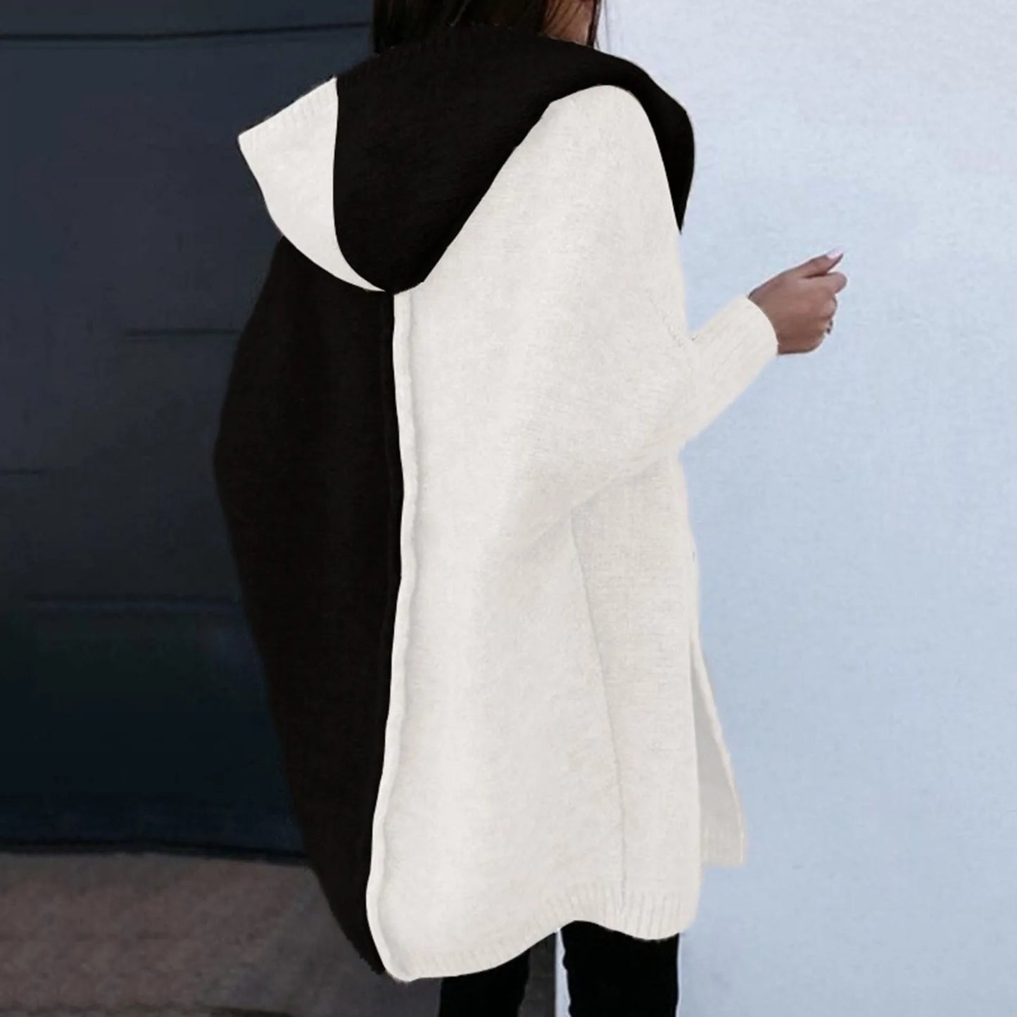 Color Block Hoodie Cardigan
