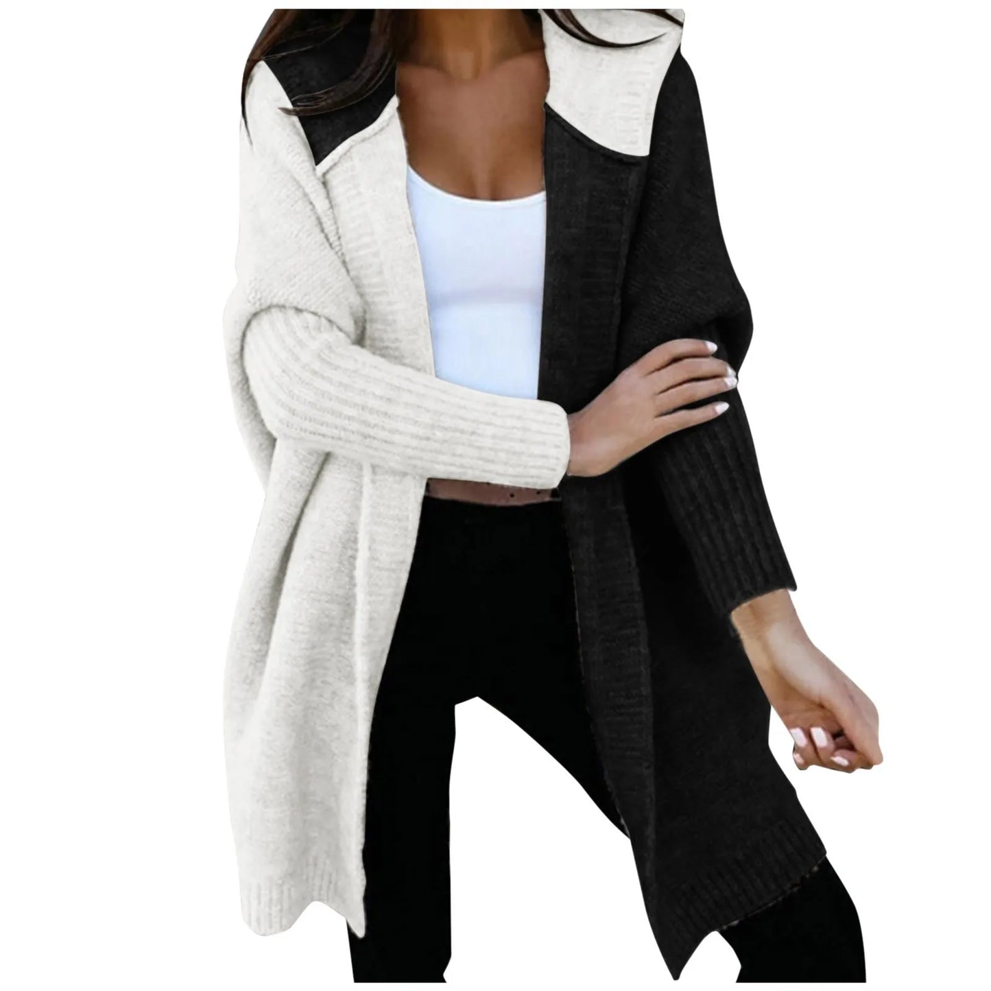 Color Block Hoodie Cardigan