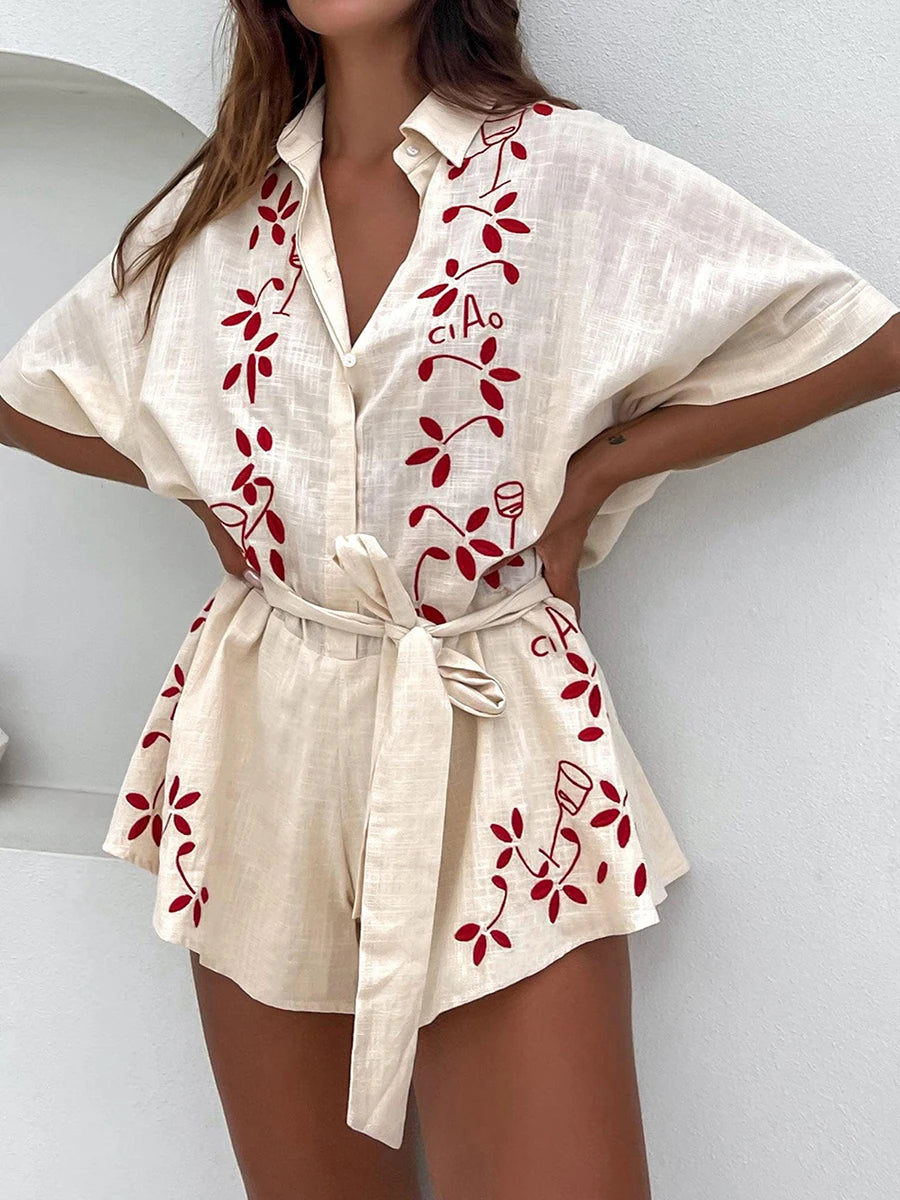 Romper Short Sleeve with Buttons - Eclectage