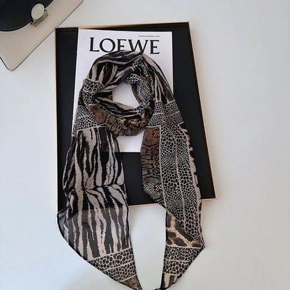 Leopard Long Chiffon Scarf