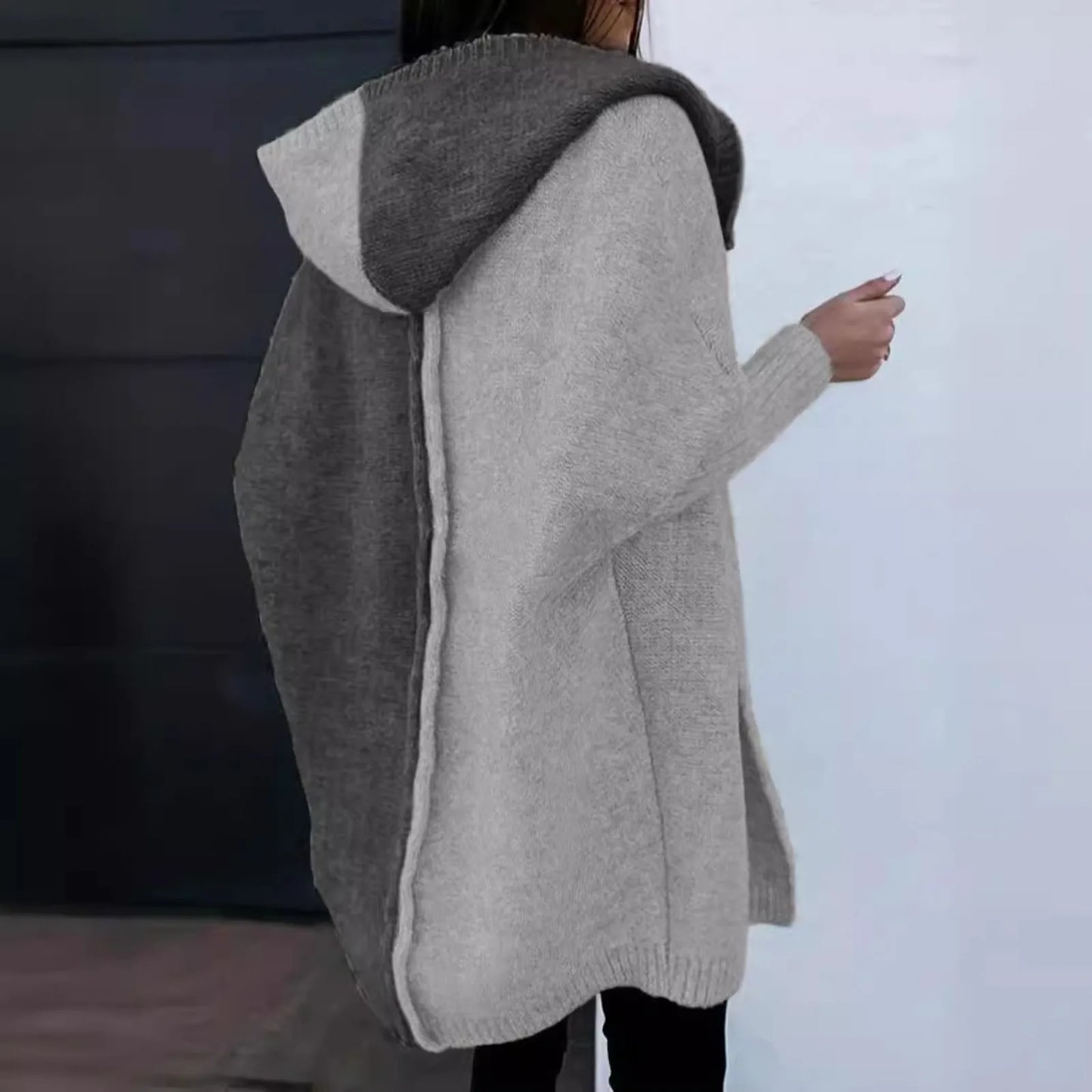 Color Block Hoodie Cardigan