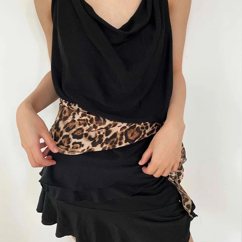 Leopard Long Chiffon Scarf